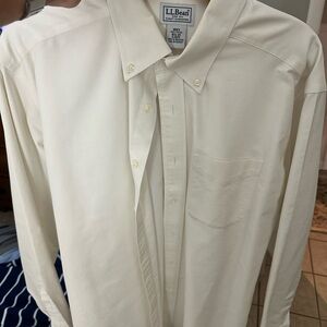 L.L. Bean Men's Button-Down Cream Shirt